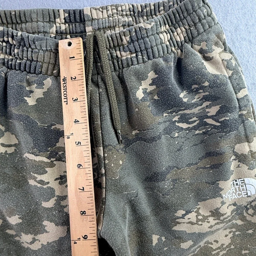 The North Face Mens Small Camo Fleece Joggers Green Camouflage Sweatpants